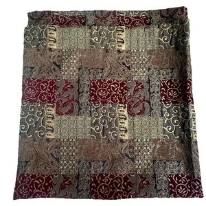 Croscill Galleria Brocade Shower Curtain 75Lx71W Inch Red Gold Scroll Patchwork